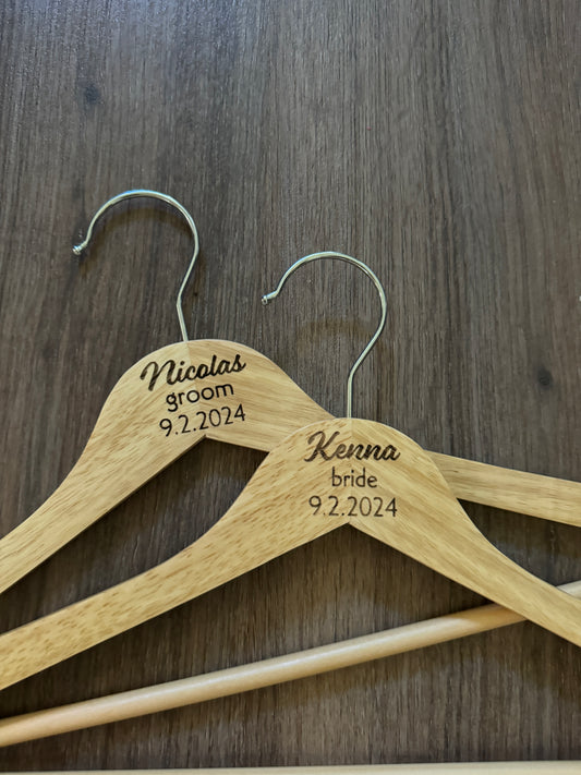 Engraved Wedding Dress Hangers