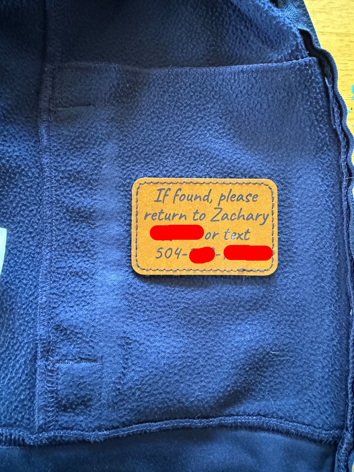 Engraved Lost and Found Leather Patch