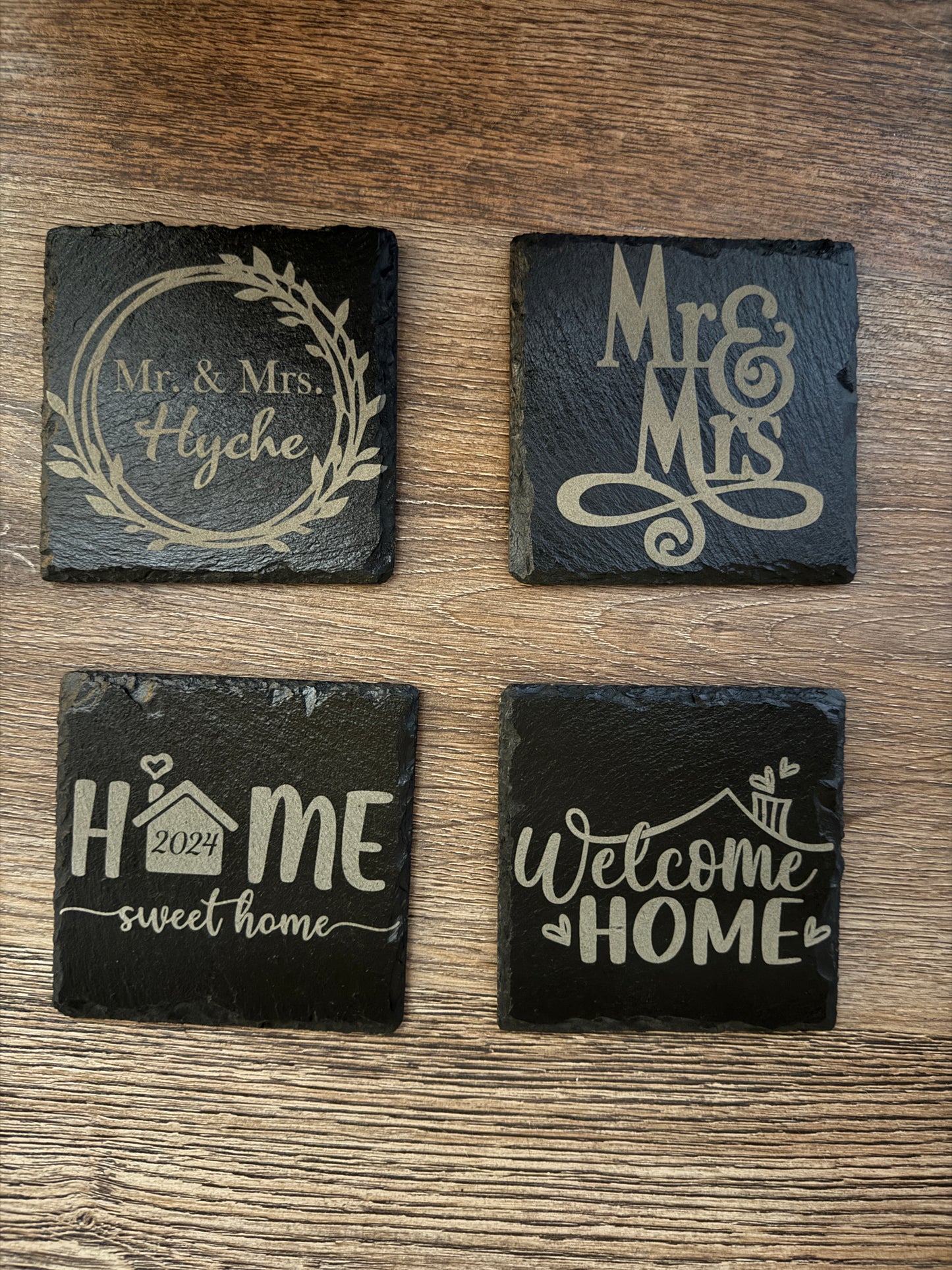 Engraved Personalized Slate Coasters