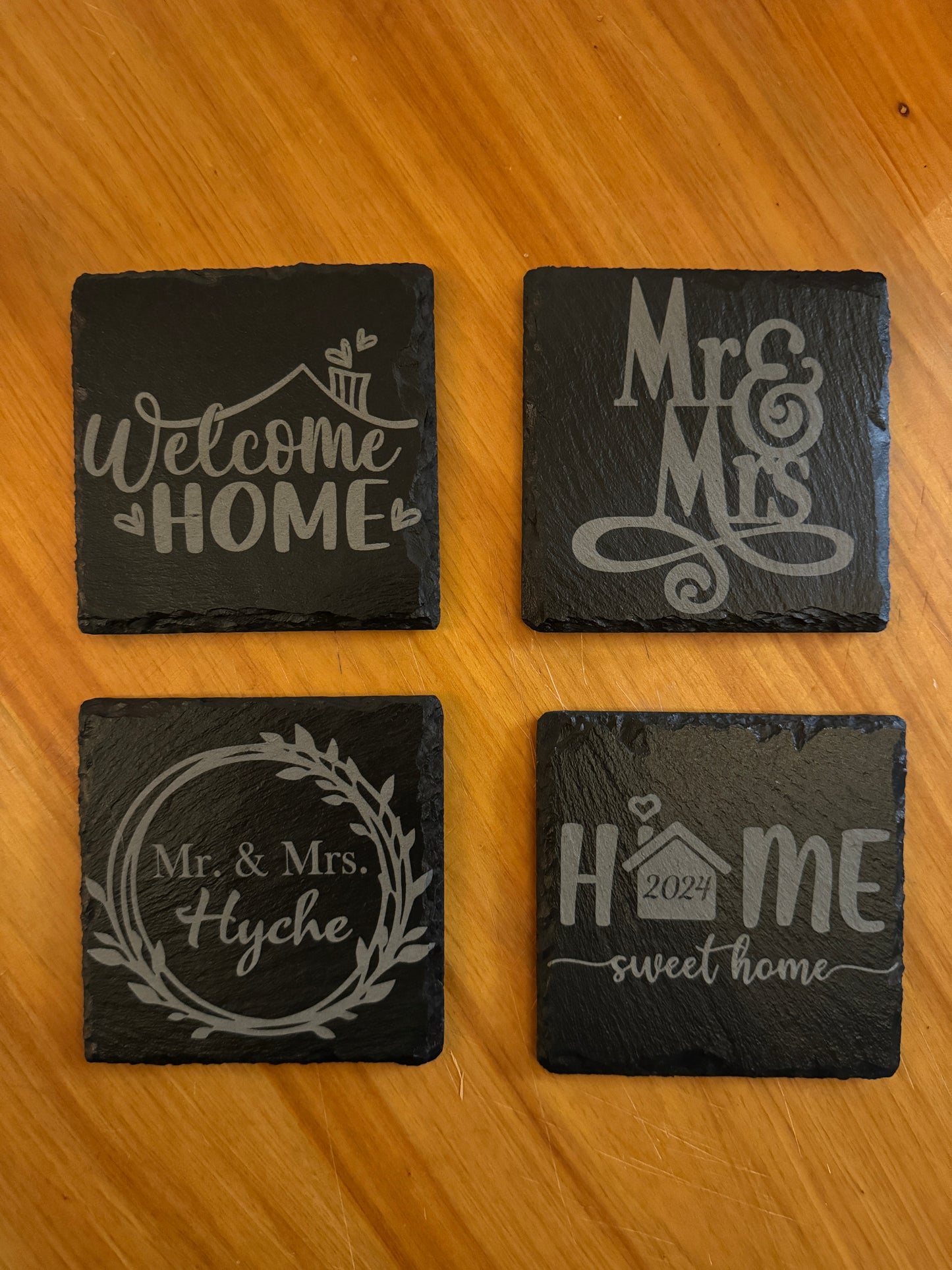 Engraved Personalized Slate Coasters