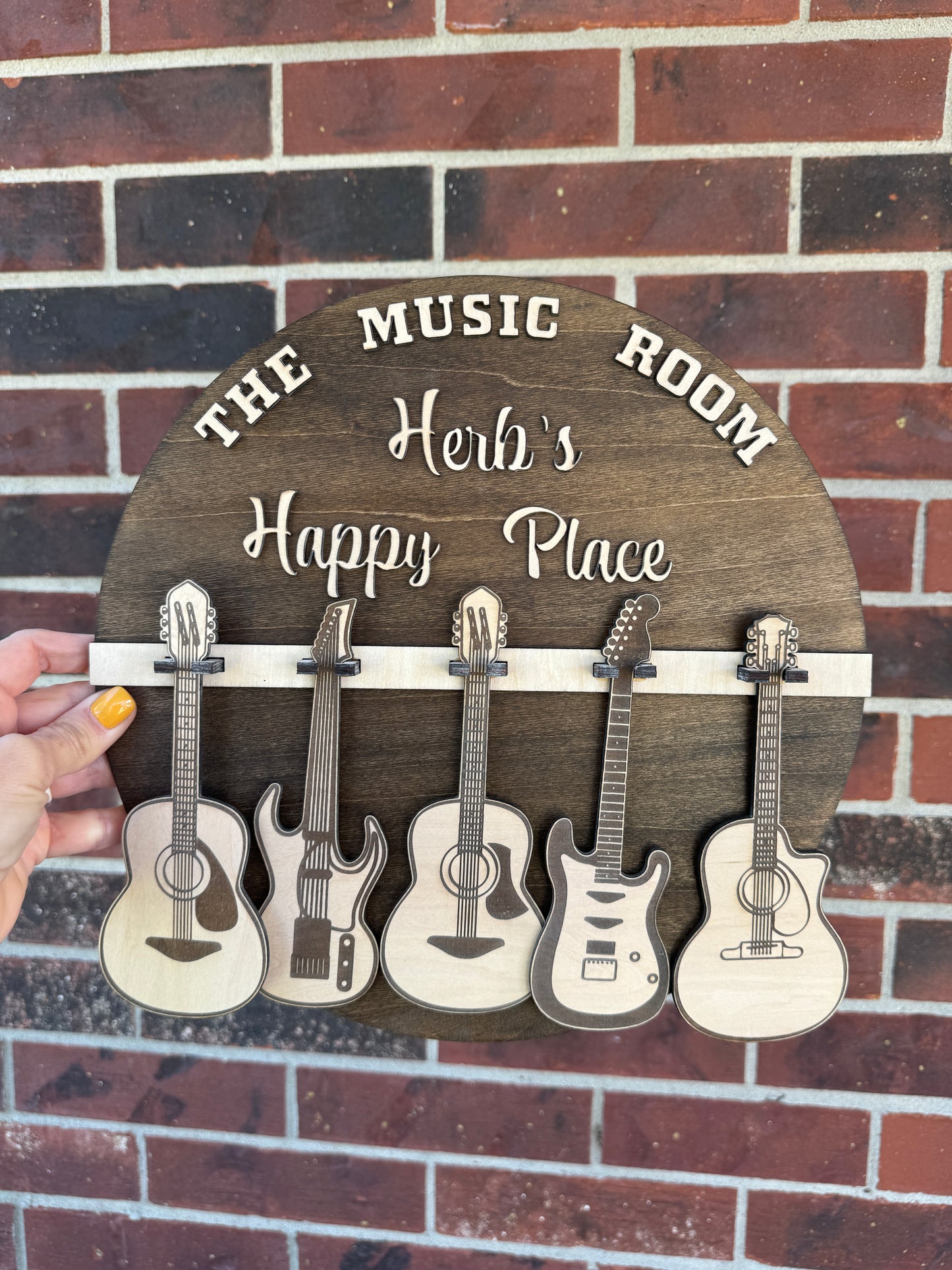 Music Room 3D Guitar Rack Sign