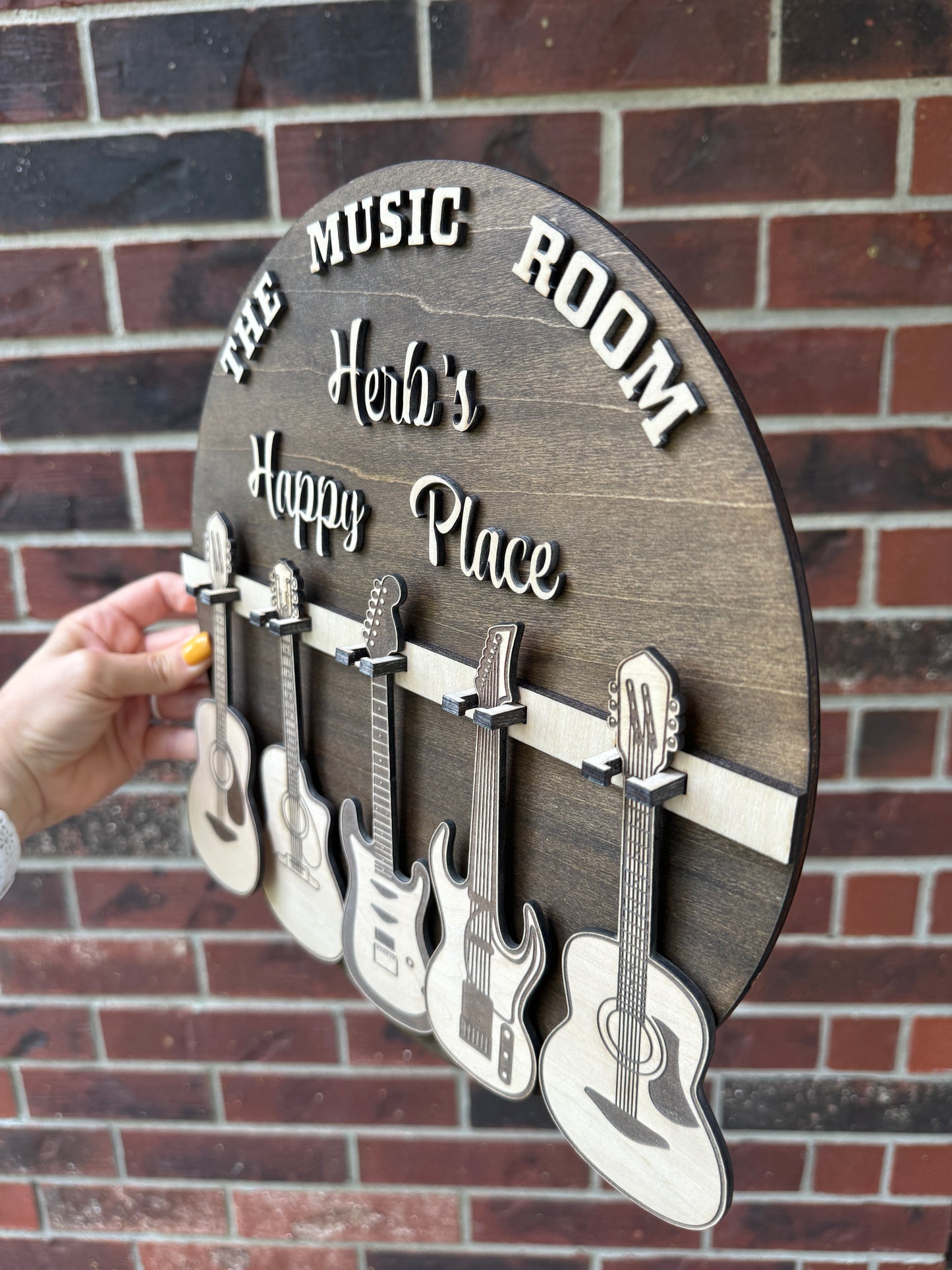 Music Room 3D Guitar Rack Sign