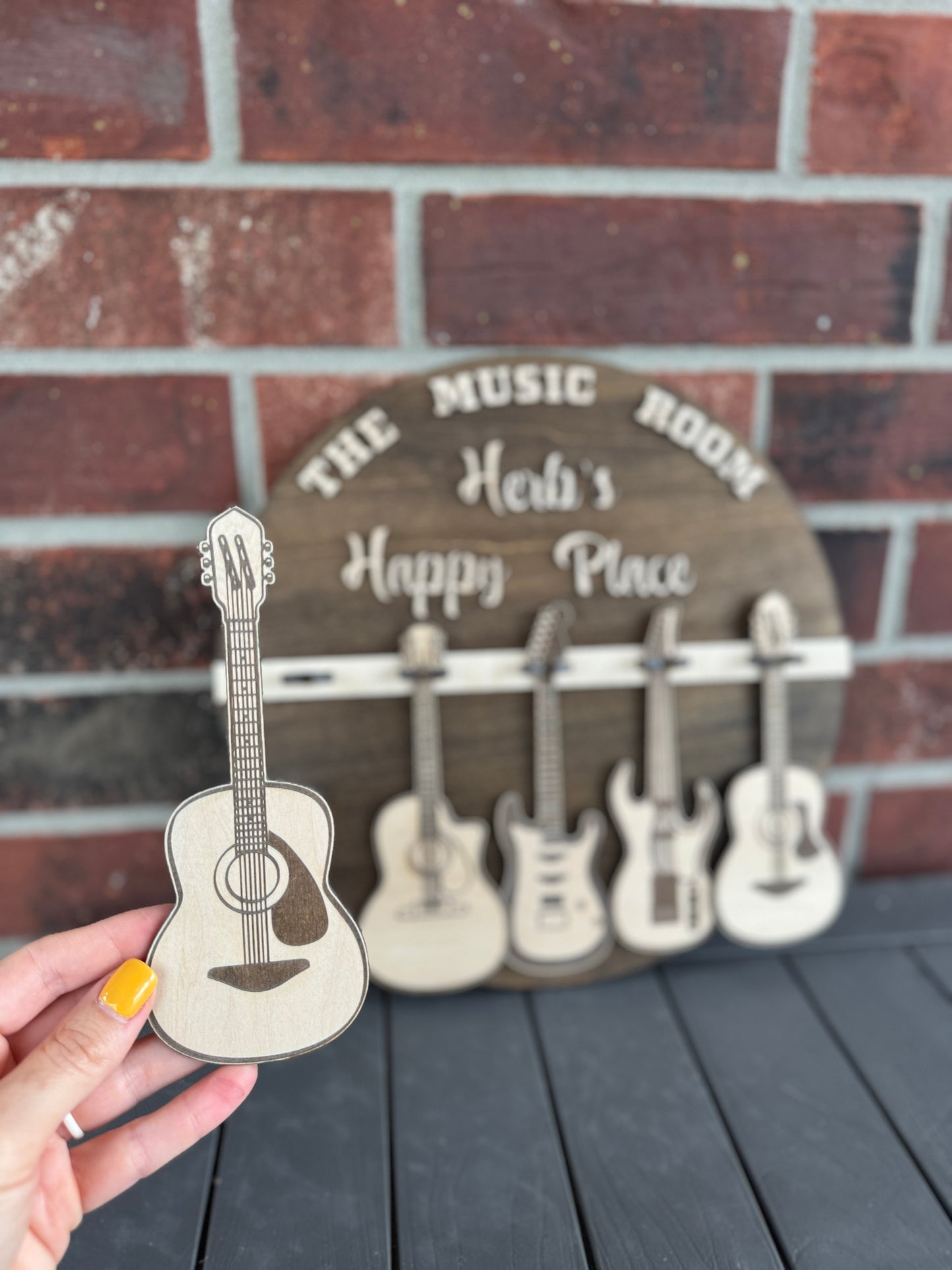 Music Room 3D Guitar Rack Sign