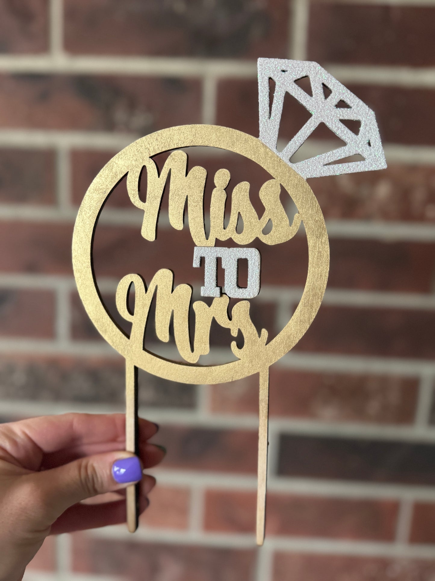 Miss to Mrs Bridal Cake Topper