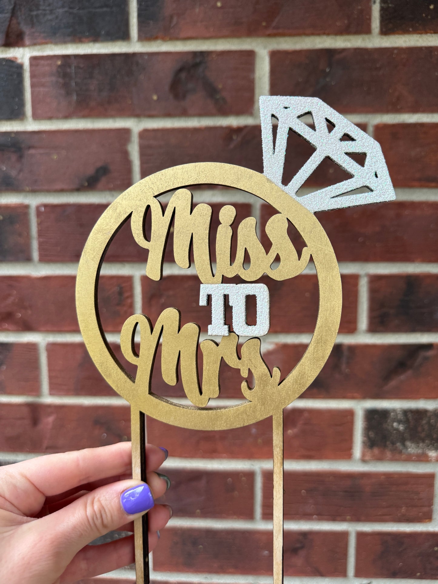 Miss to Mrs Bridal Cake Topper