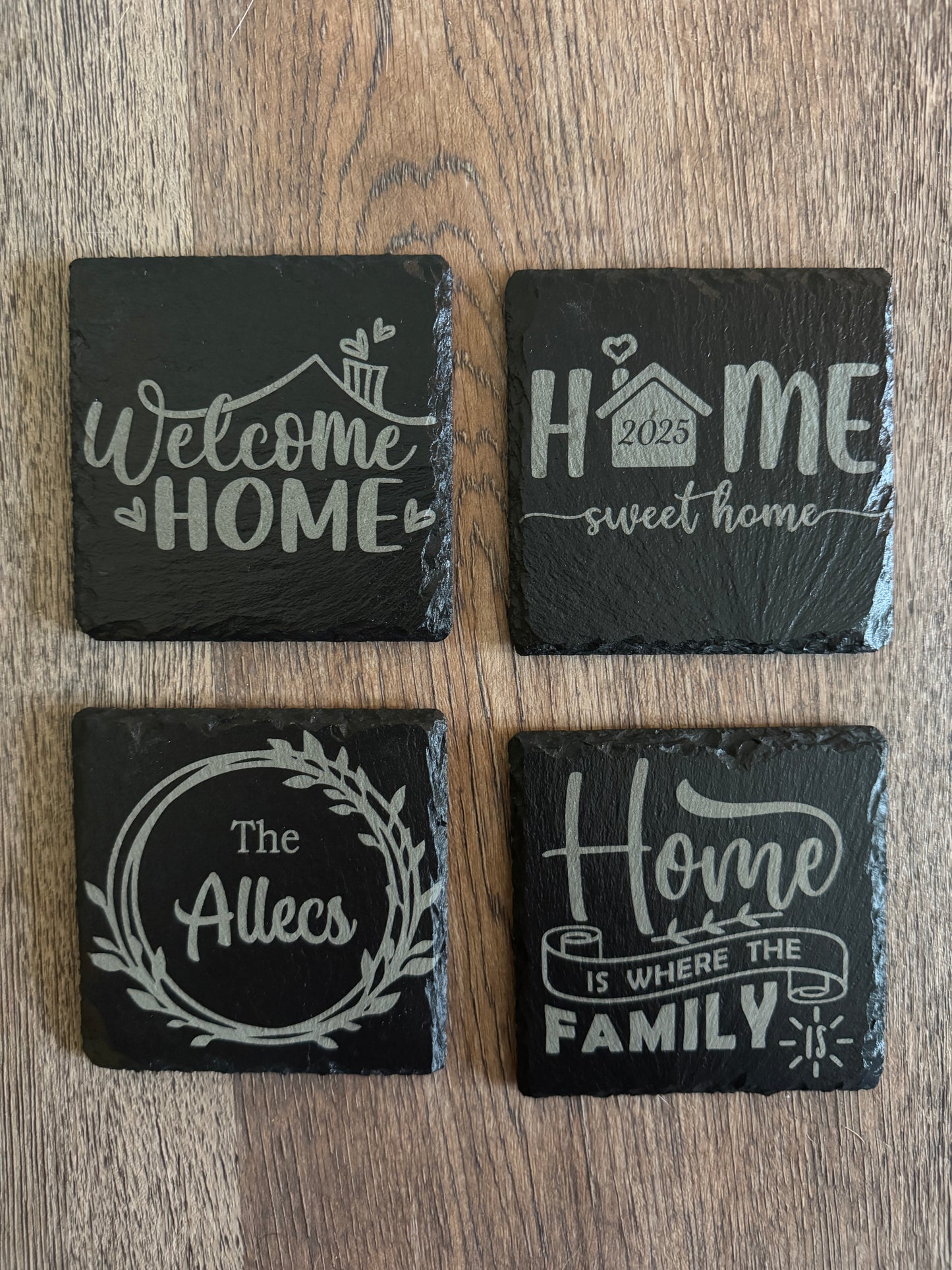 Engraved Personalized Slate Coasters