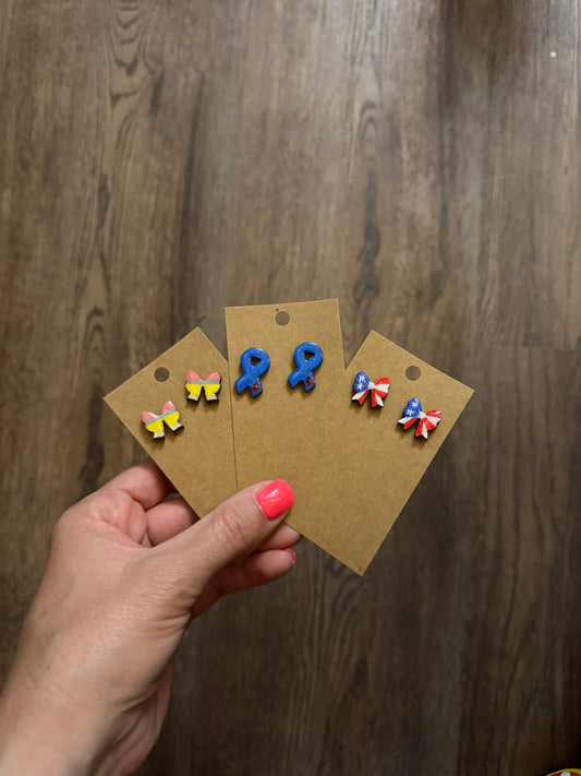 Patriotic Bow Studs