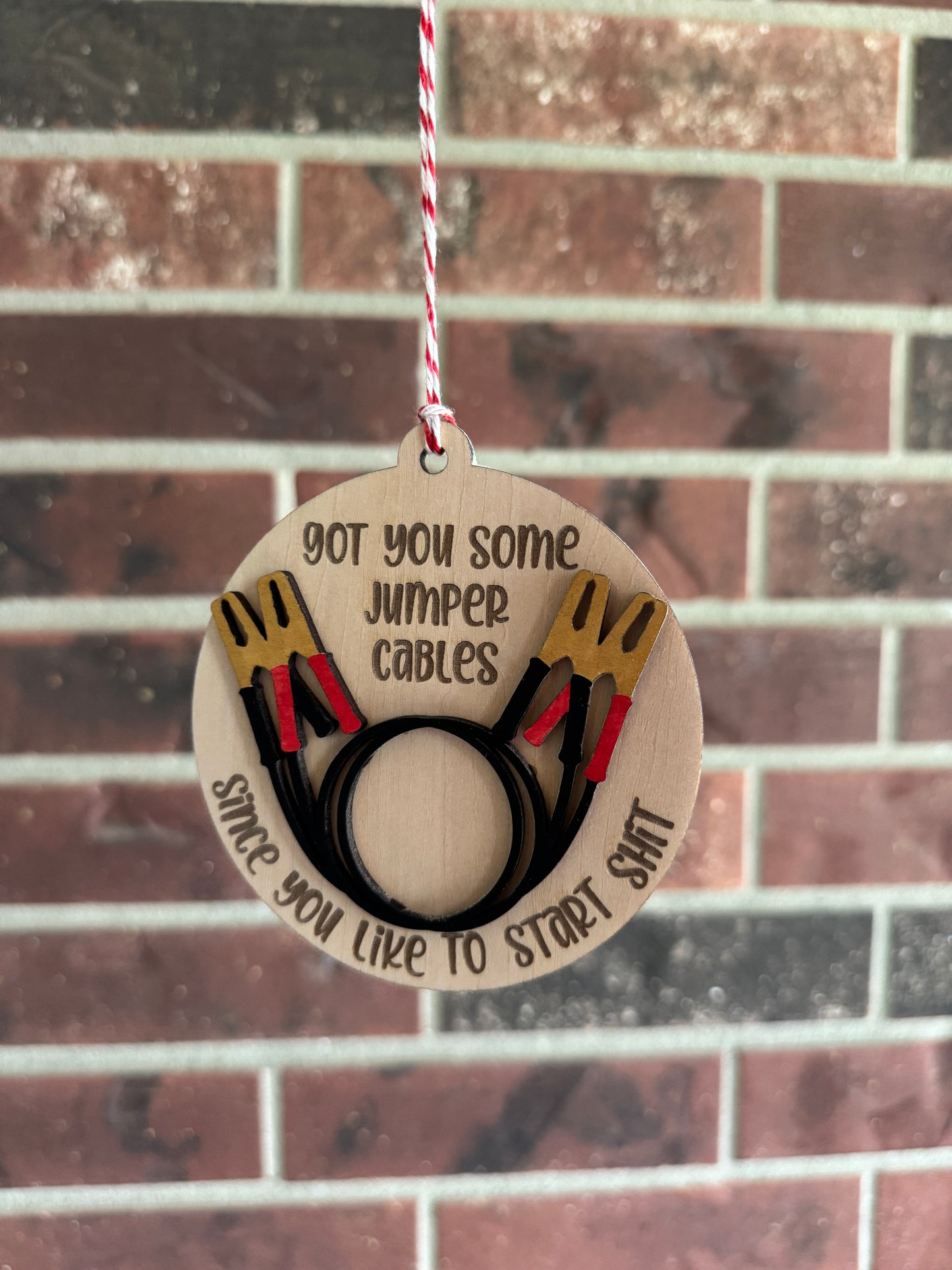 Digital cut file for jumper cable ornament