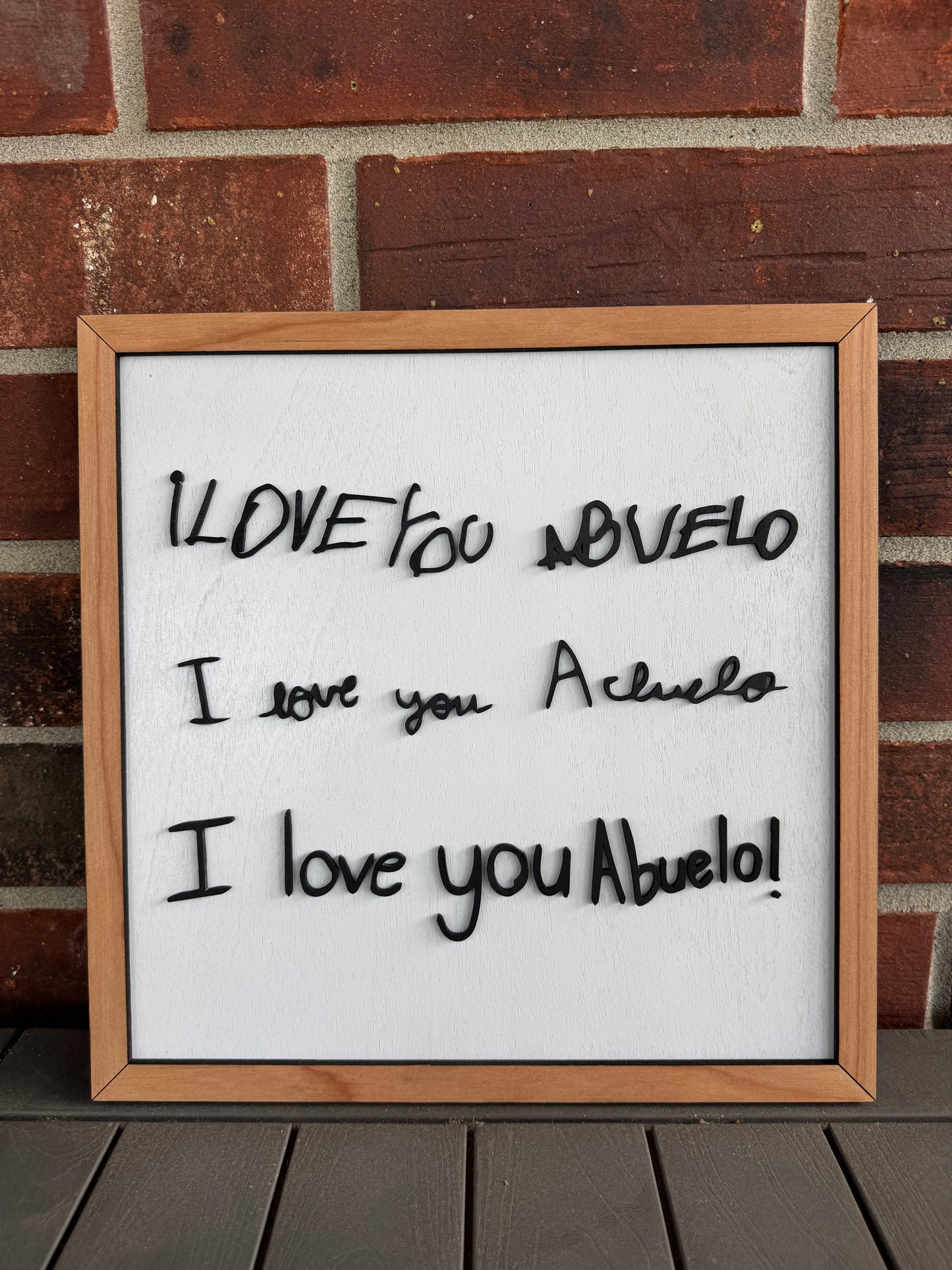 I love you handwritten frame