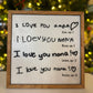I love you handwritten frame