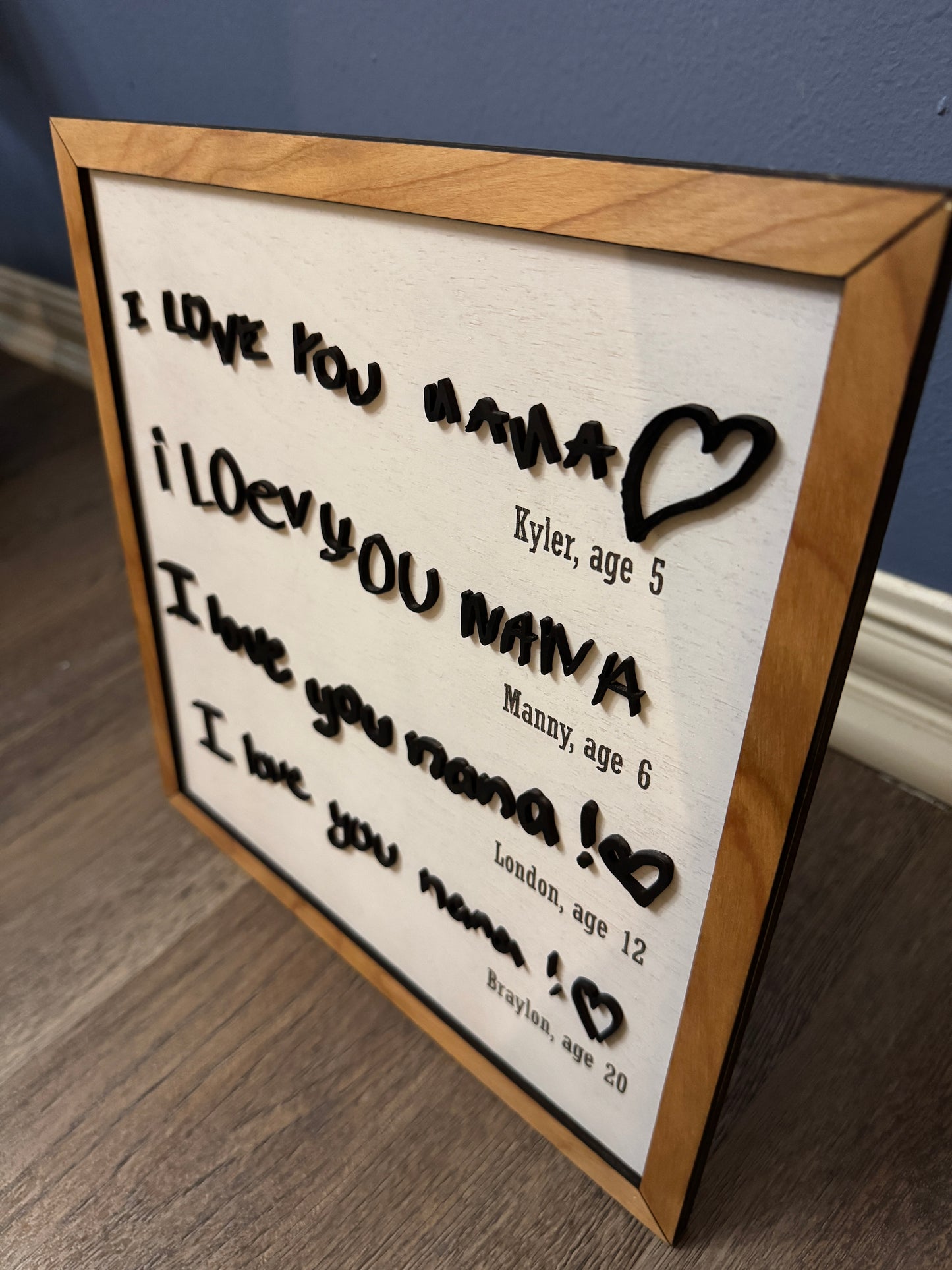 I love you handwritten frame
