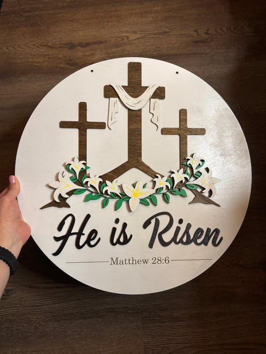 He is Risen Easter Door Hanger