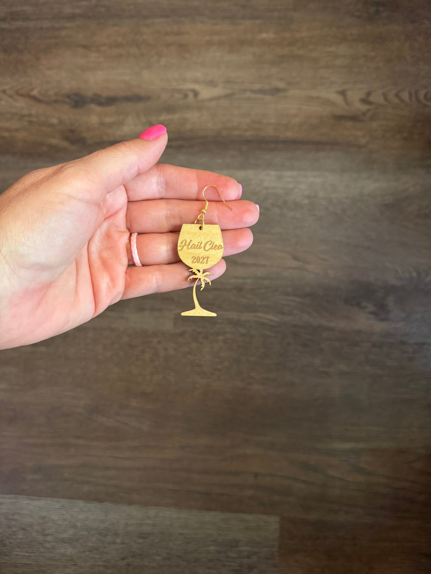 Engraved Wood Earrings