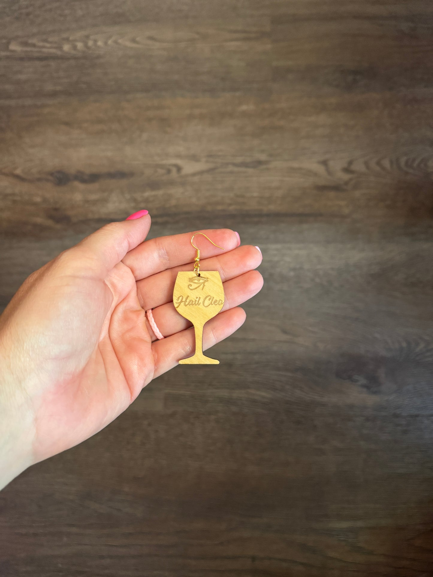 Engraved Wood Earrings