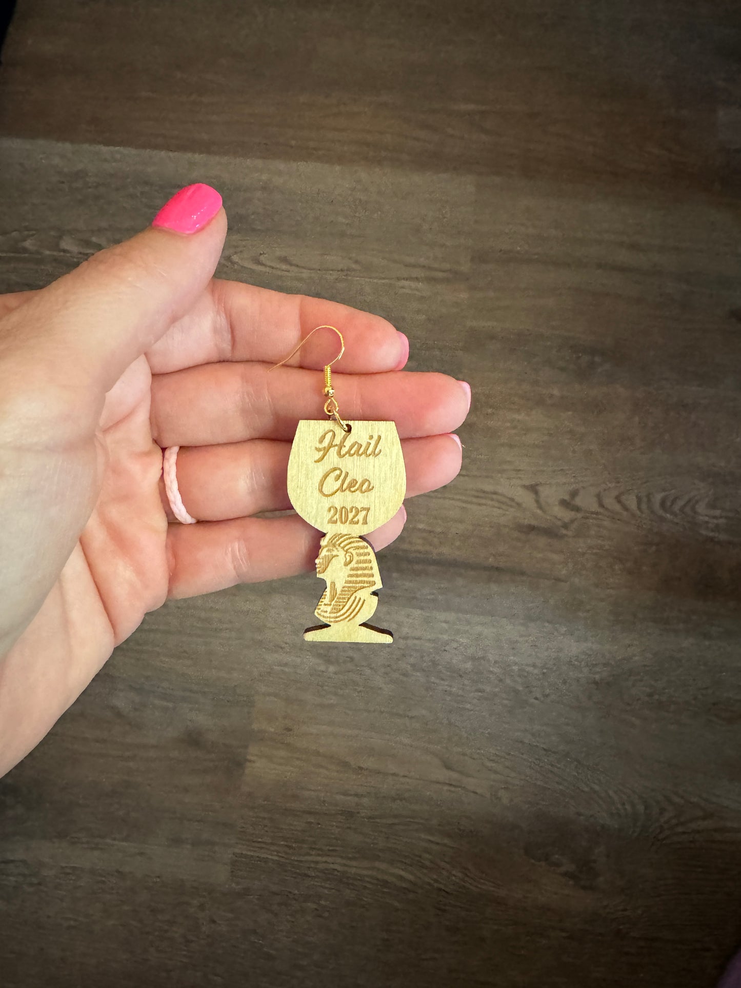 Engraved Wood Earrings