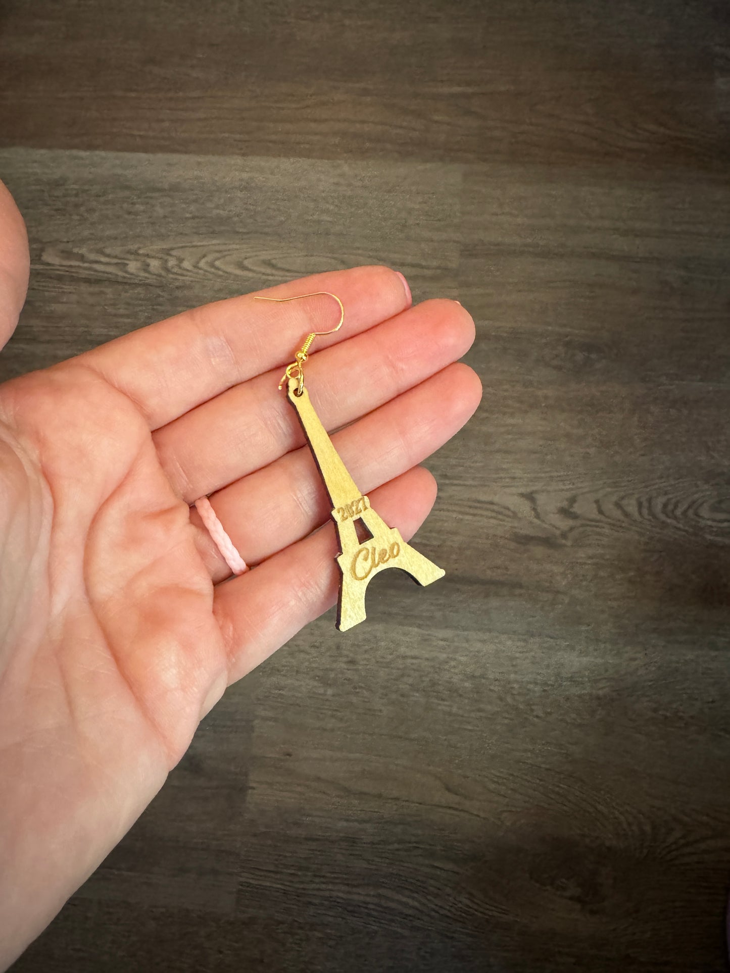 Engraved Wood Earrings