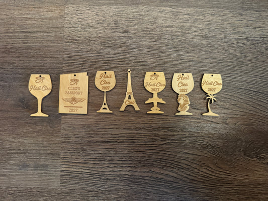 Engraved Wood Earrings