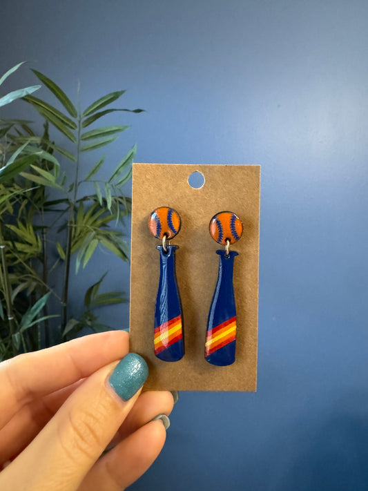 Astros Baseball Earrings