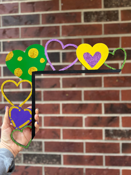 Mardi Gras Hearts Door Topper