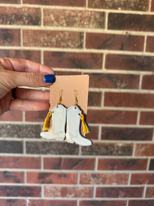Mardi Gras Boot Earrings