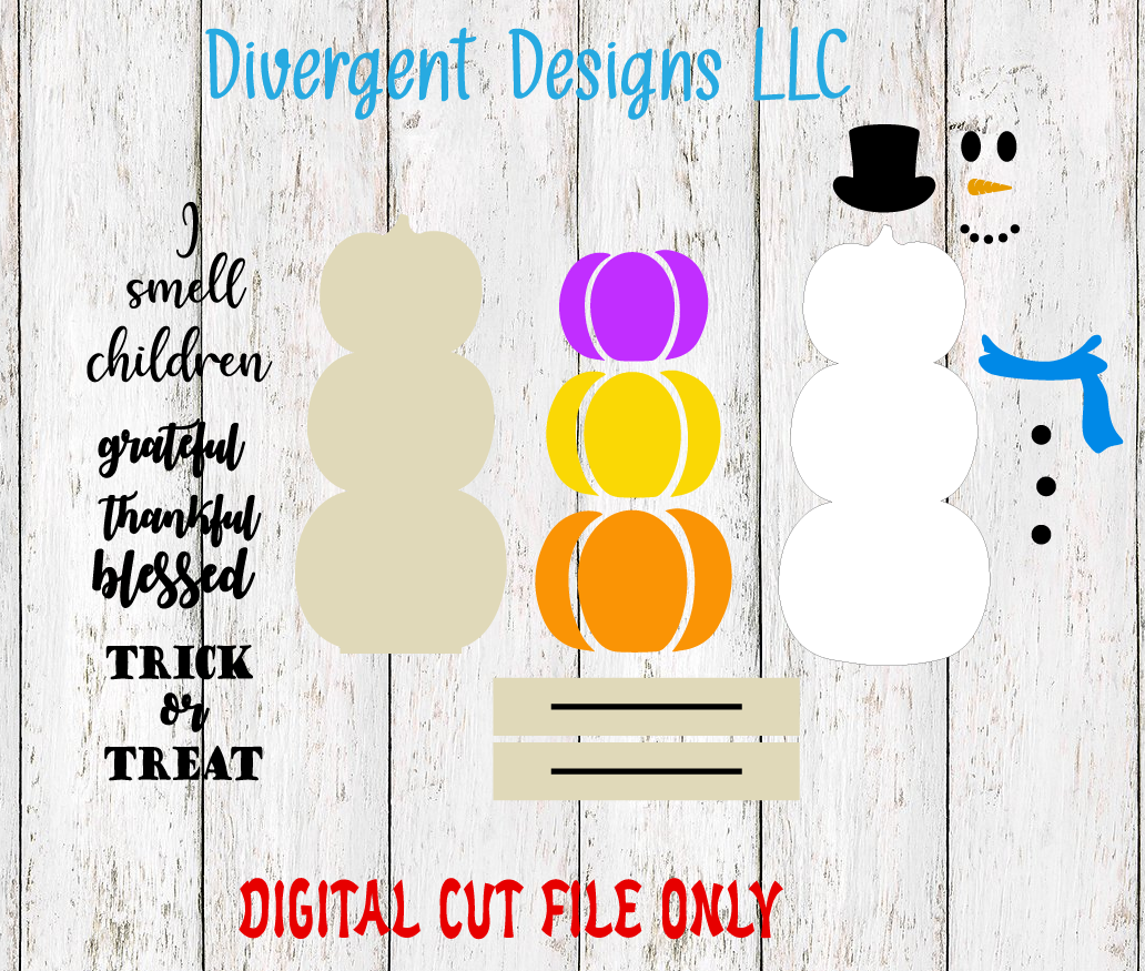 Digital cut file for 2-sided pumpkins