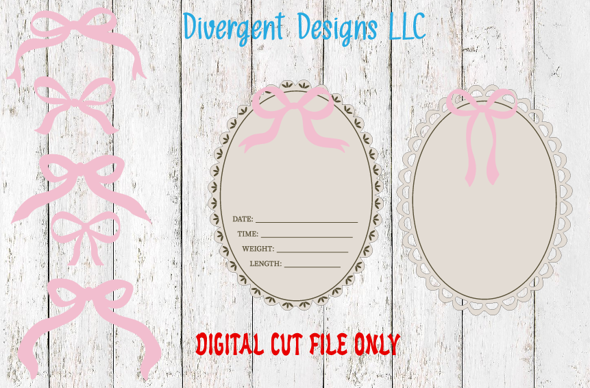 Fancy Bow Frame SVG digital cut file