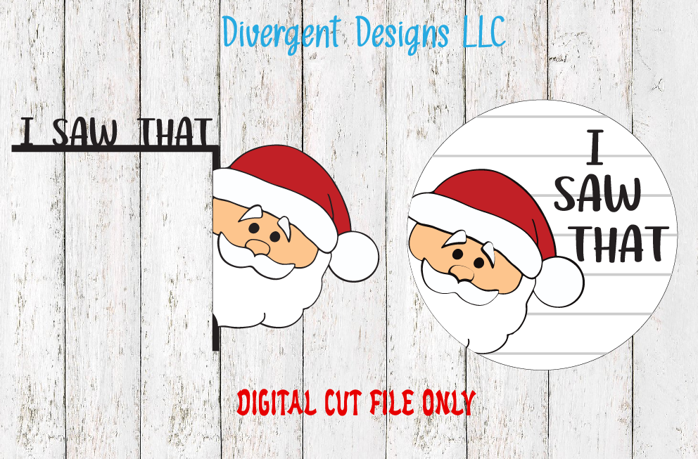 Digital cut file for peaking Santa