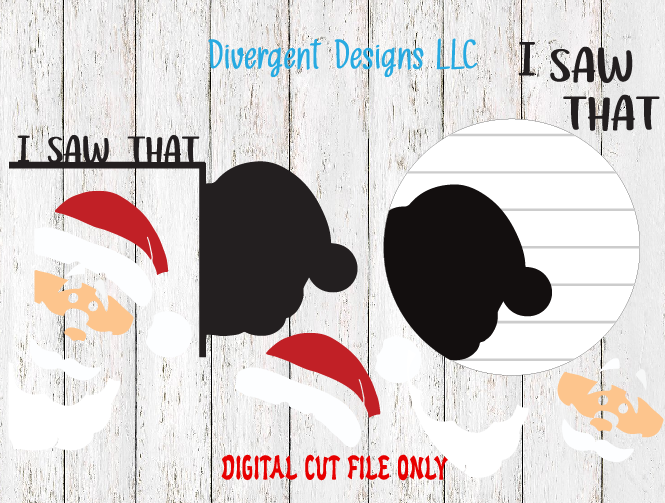 Digital cut file for peaking Santa