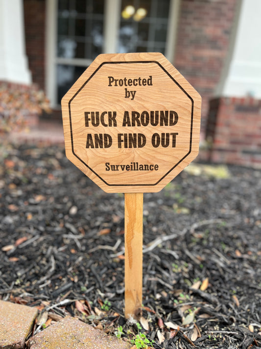 Engraved Surveillance Yard Sign/Door Hanger