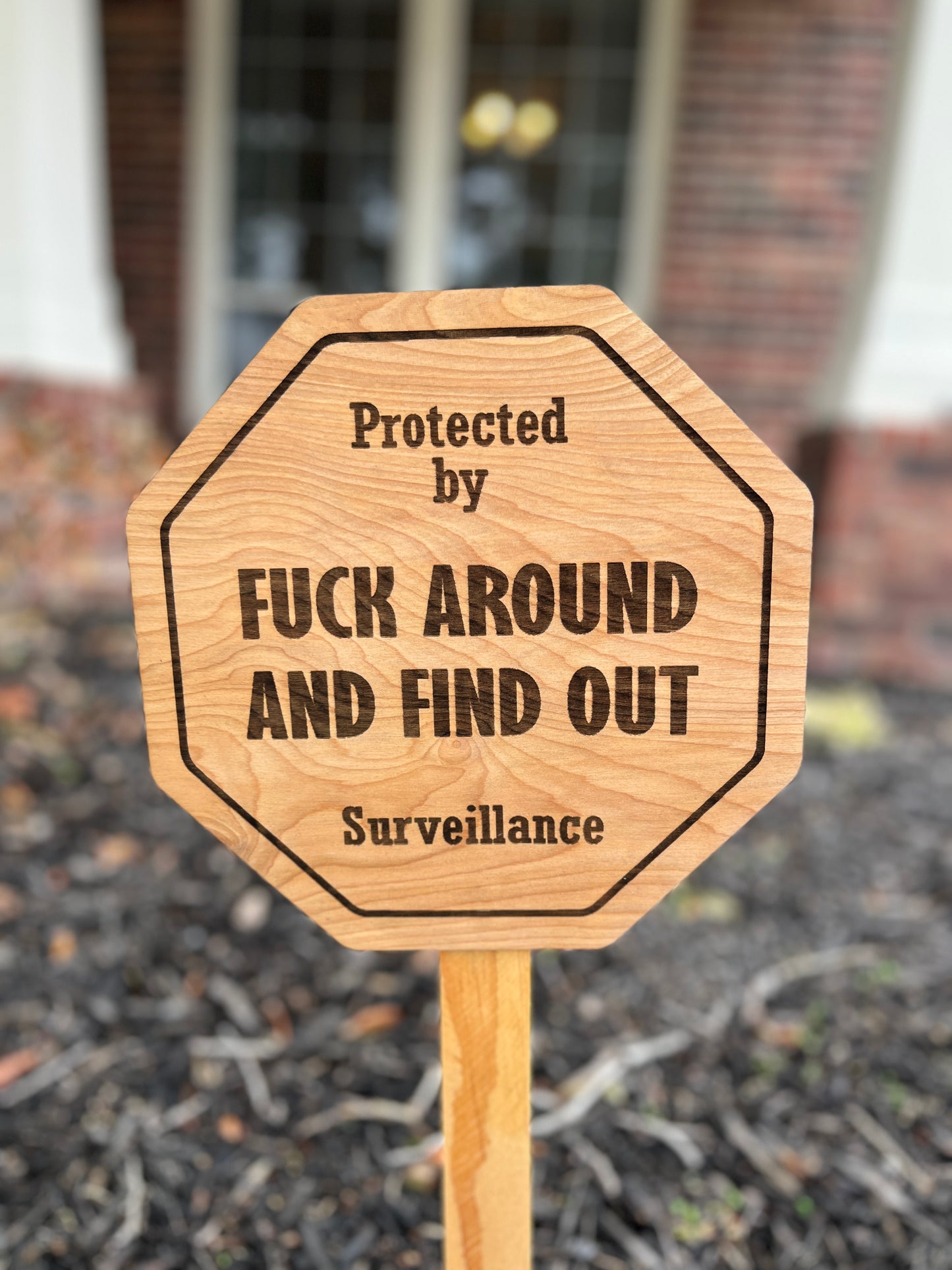 Engraved Surveillance Yard Sign/Door Hanger