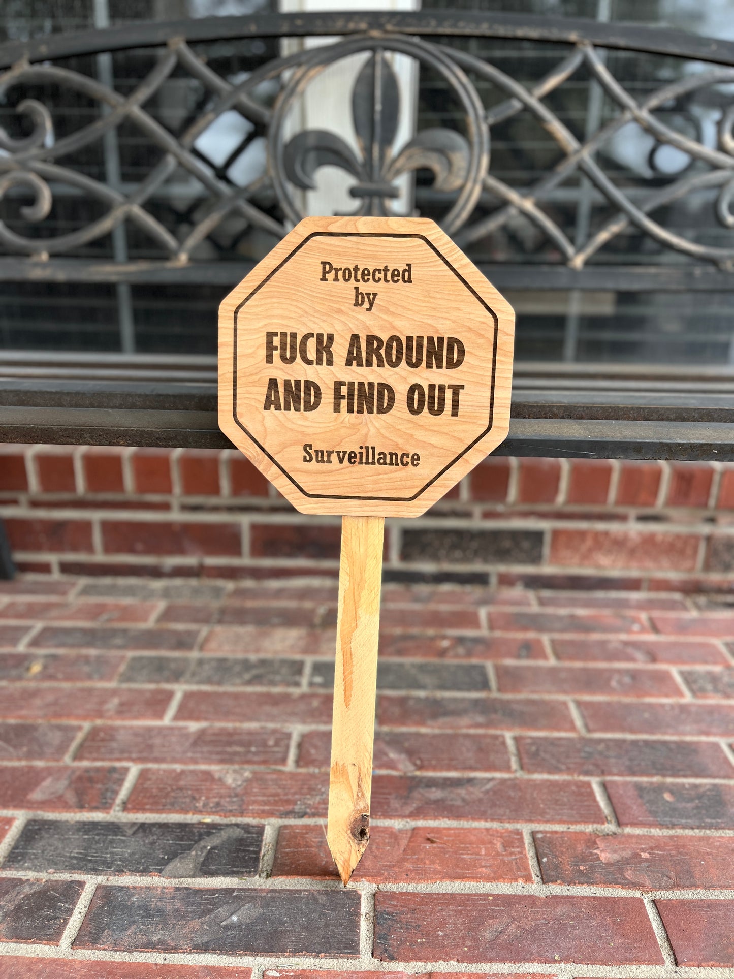 Engraved Surveillance Yard Sign/Door Hanger