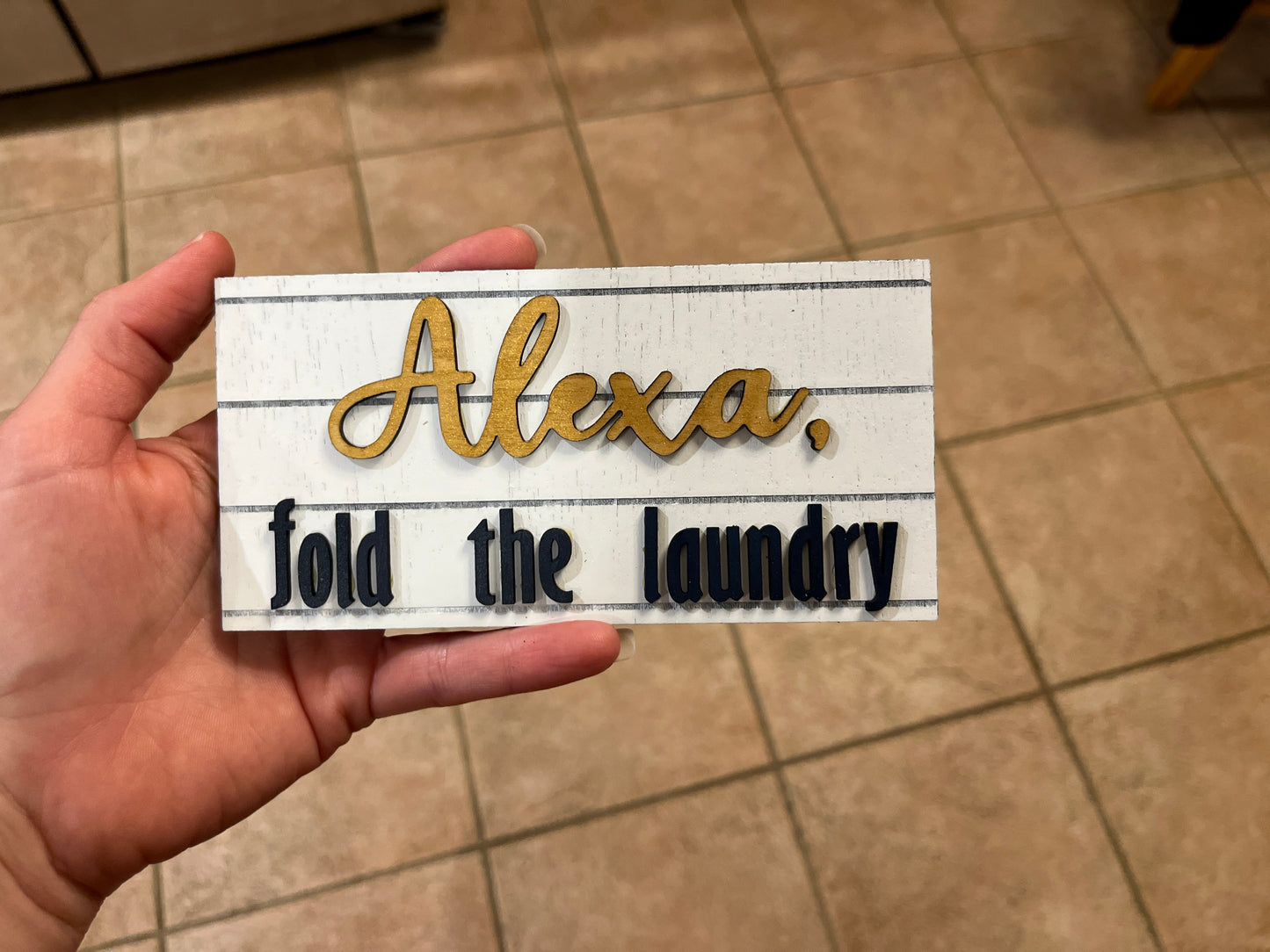 Shiplap Magnetic Alexa Sign