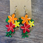 Layered Plumeria Hanging Earrings