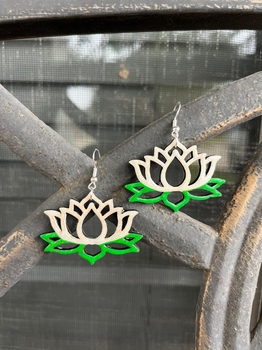 White Lotus Hanging Earrings