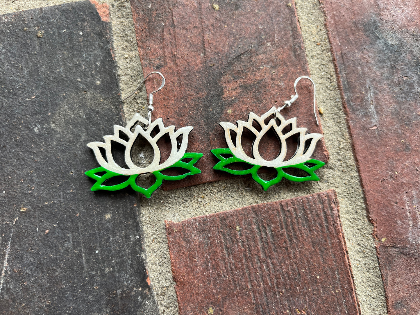 White Lotus Hanging Earrings