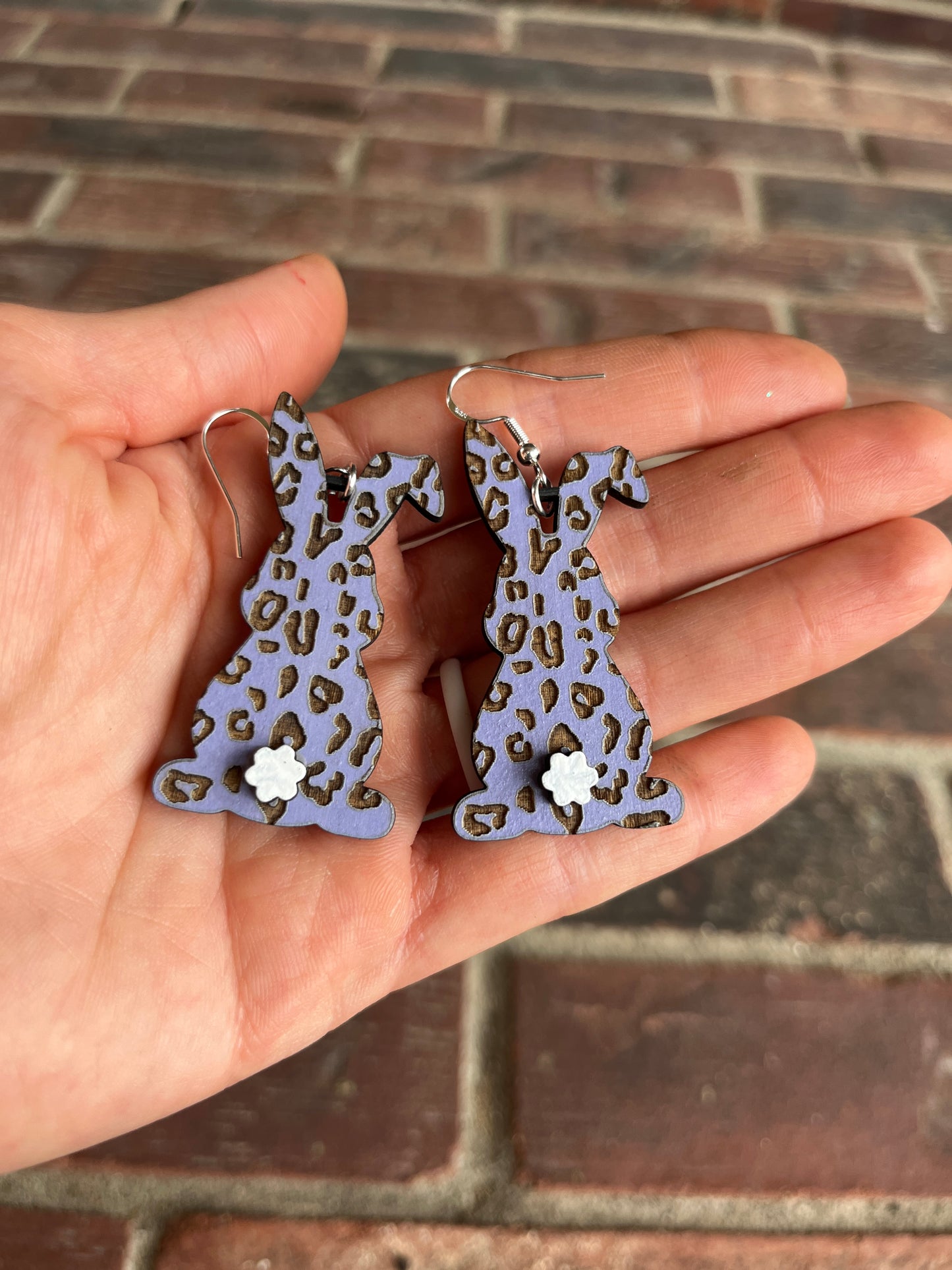 Floppy Ear Leopard Bunny Earrings