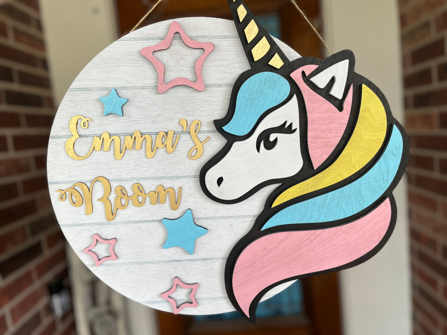 Kid's Unicorn Door Hanger