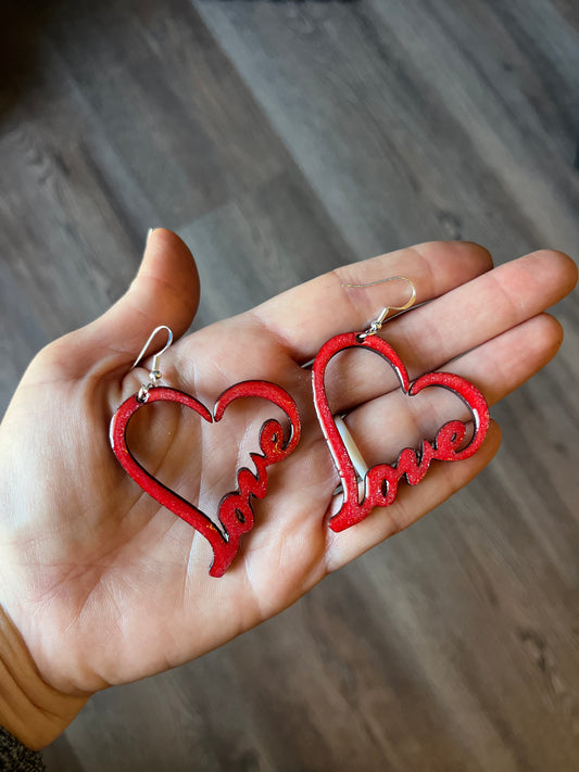 Love Heart hanging earrings